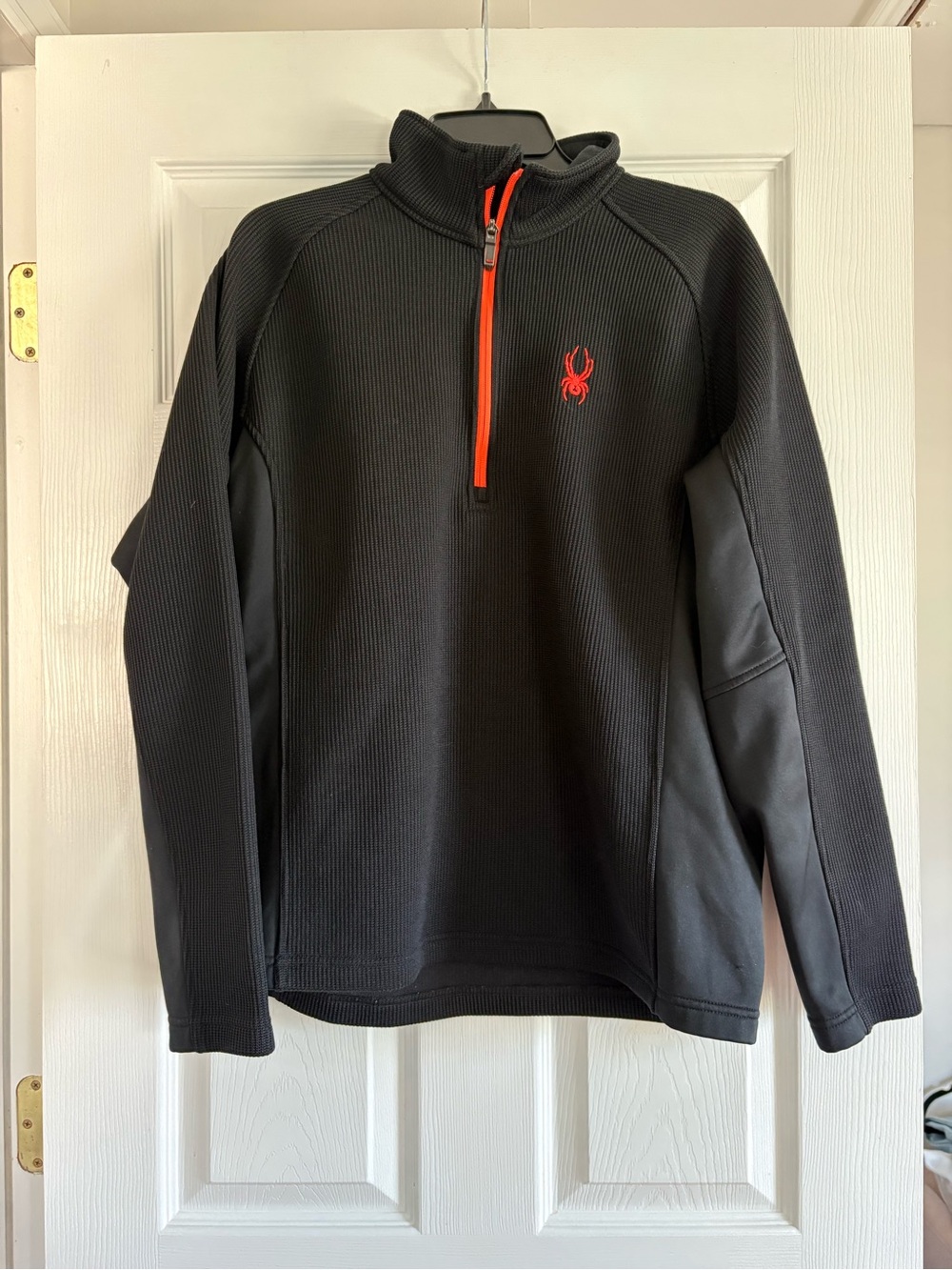 Spyder Black and Orange Quarter-Zip